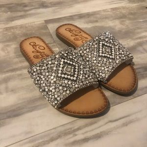 White beaded Sandals